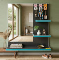 Blue Wall Mirror Shelf