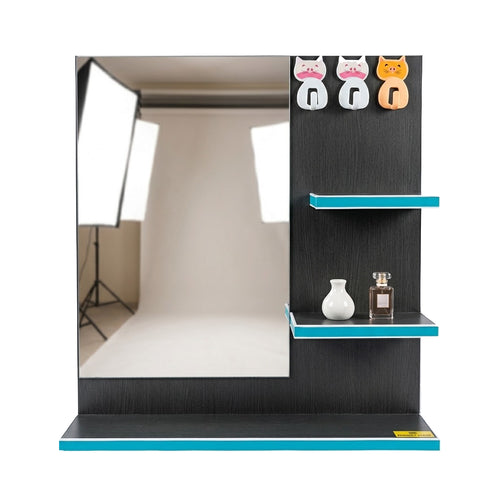 Blue Wall Mirror Shelf