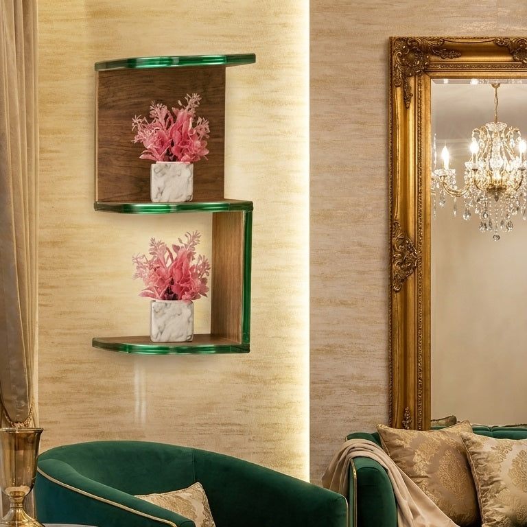 Emerald Edge Wall Shelf