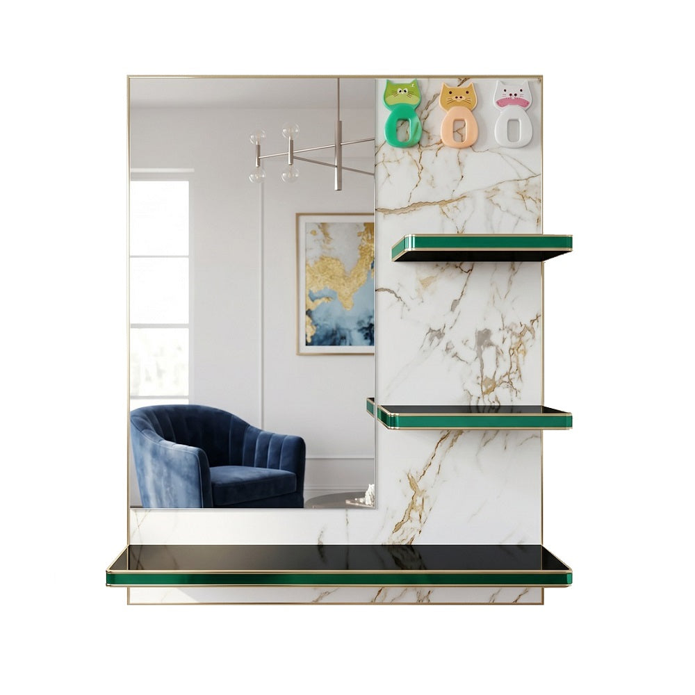 Green Wall Mirror Shelf