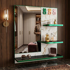 Green Wall Mirror Shelf