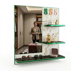 Green Wall Mirror Shelf