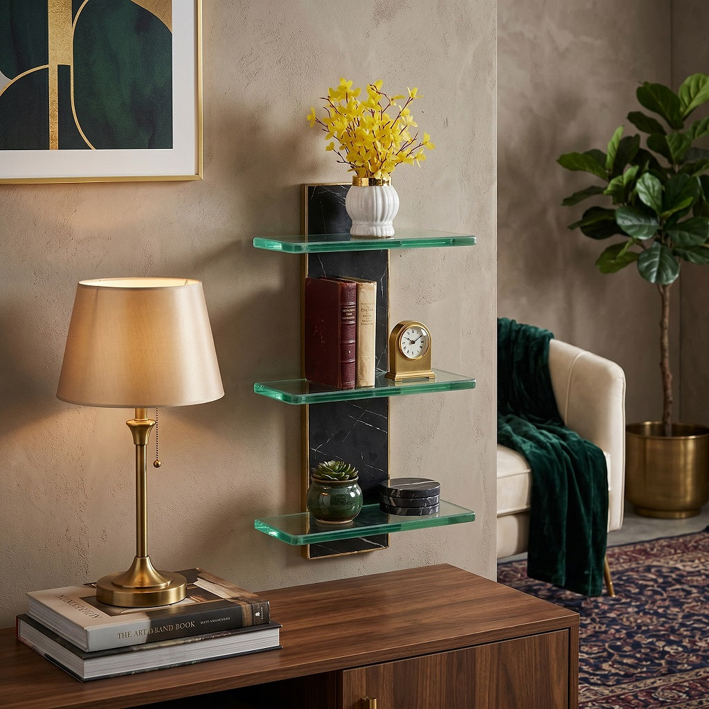Three Step Wall Shelf Green