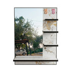 Black & White Wall Mirror Shelf